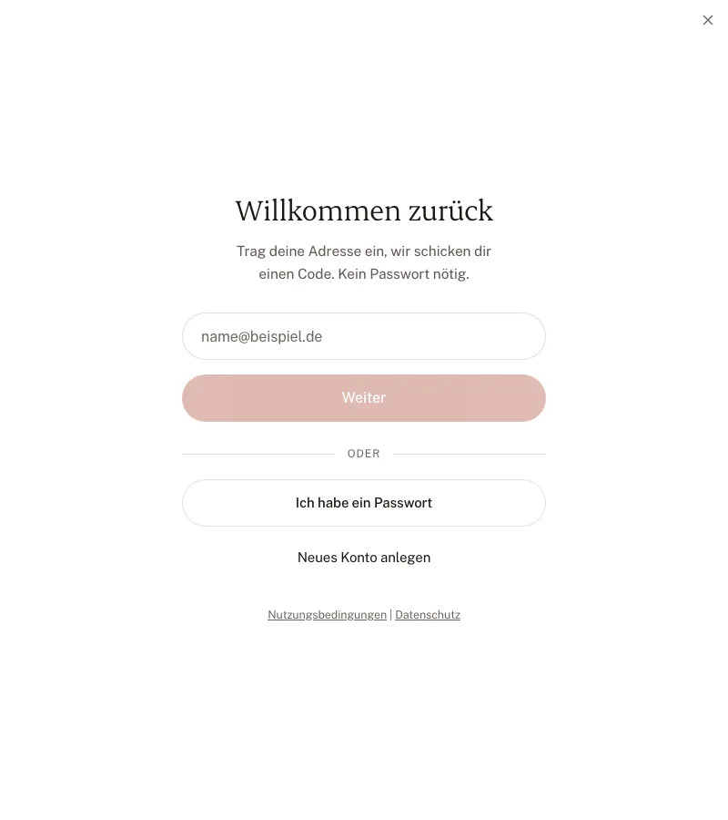Die Anmeldung von bemailed
