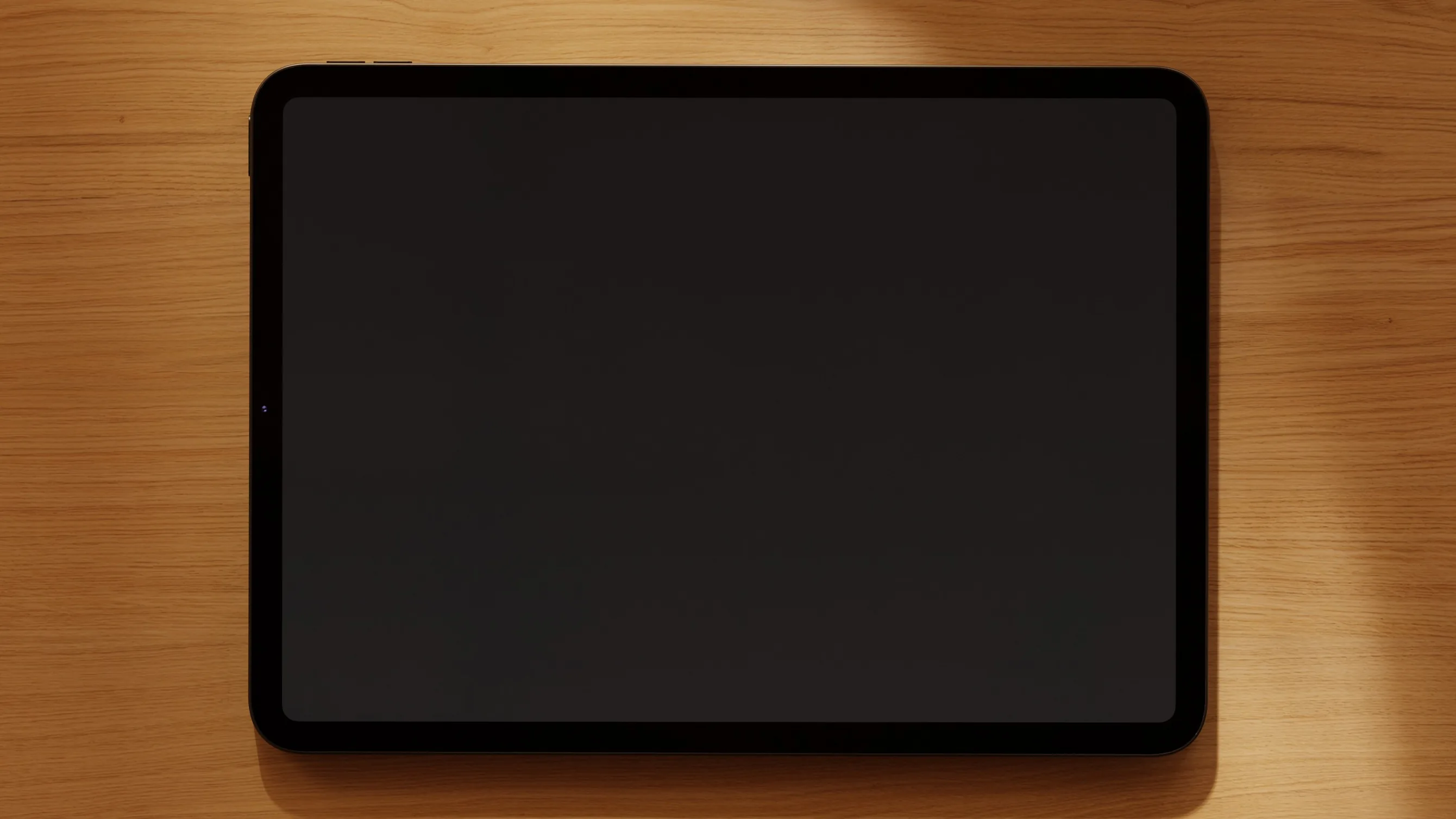 Ein Tablet auf einem Holztisch