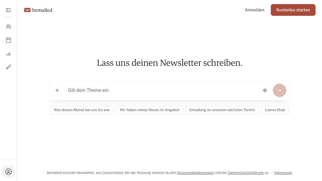 Der Editor von bemailed am Rechner