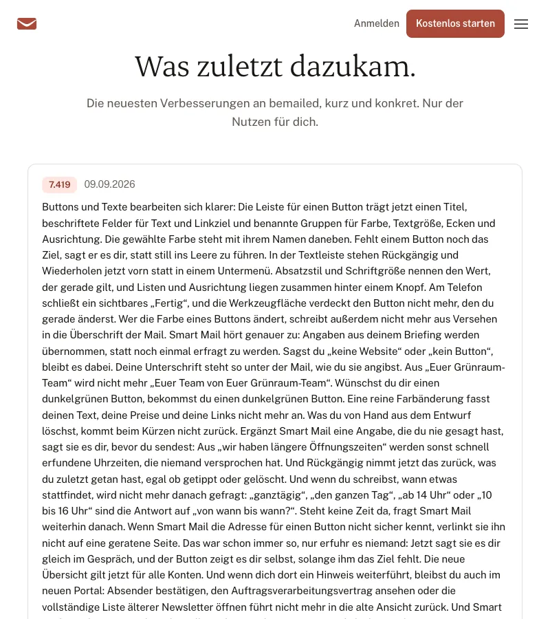 Was zuletzt dazugekommen ist